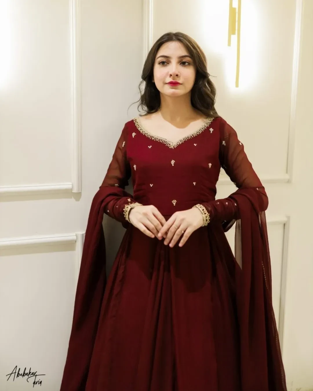 Maroon Celestia Frock