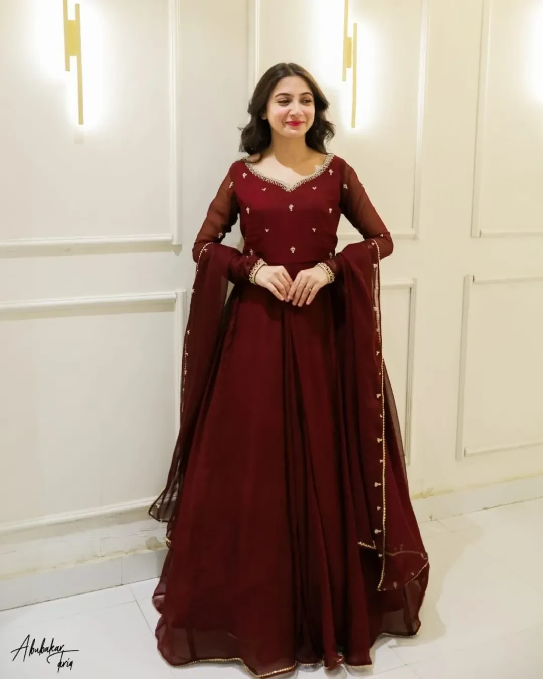 Maroon Celestia Frock